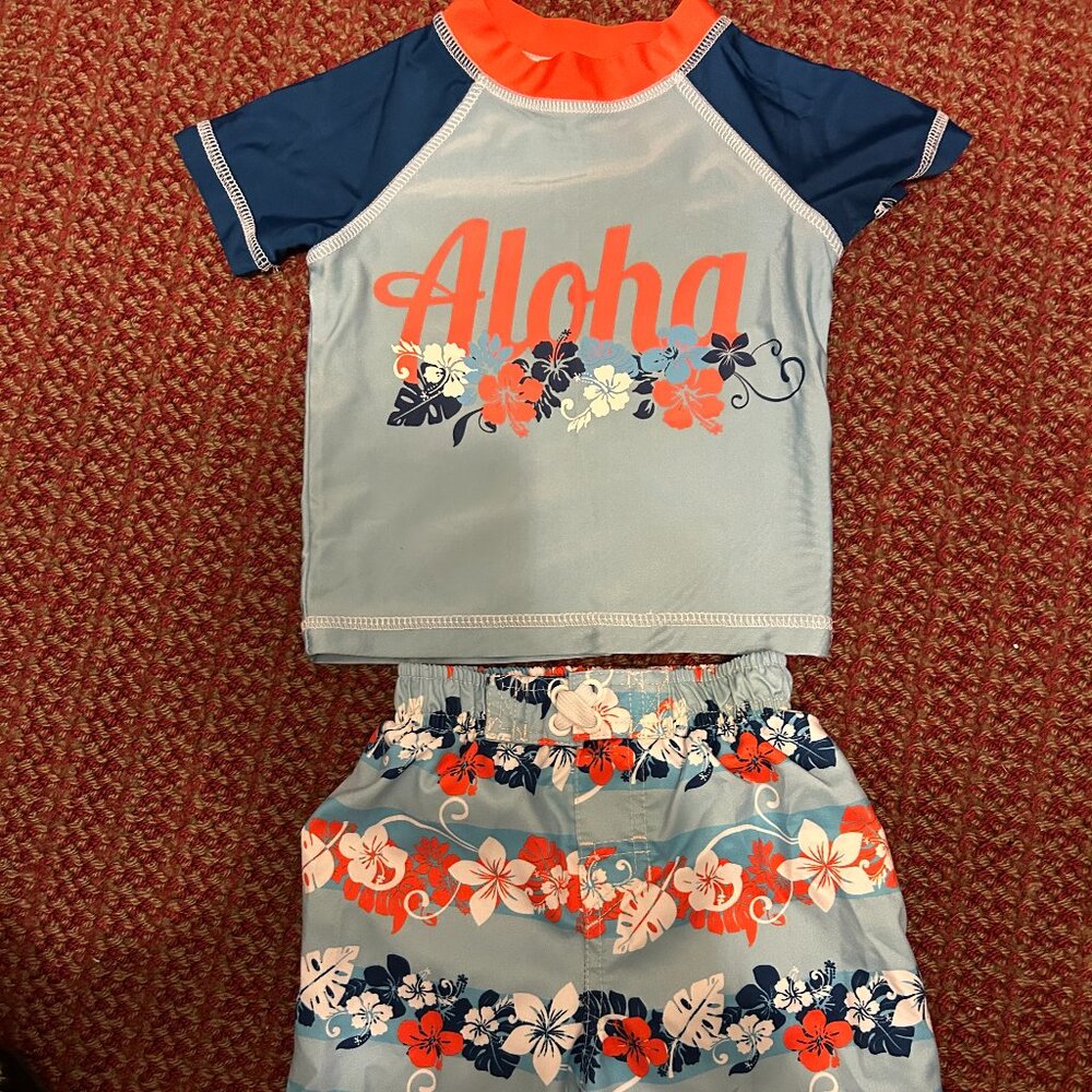 Toddler Boy 2-piece Rashguard Swim Set